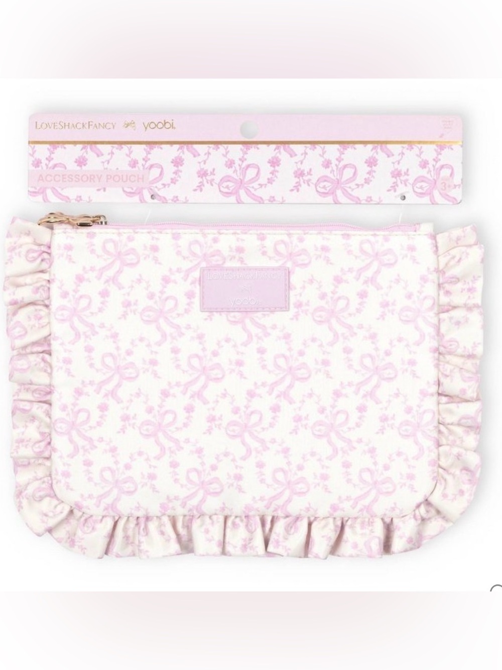 LoveShackFancy × Target - Yoobi Coquette Bow Flat Zip Pencil Case with Ruffles